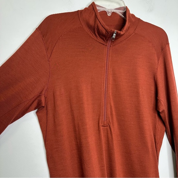 REI Co-Op Merino 185 Long Sleeve 1/2 Zip Base Layer Top In Smoked Paprika M - Picture 3 of 16